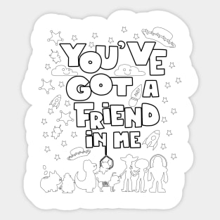 a friend in me is my frient tshirt ecopop graphic toys Sticker